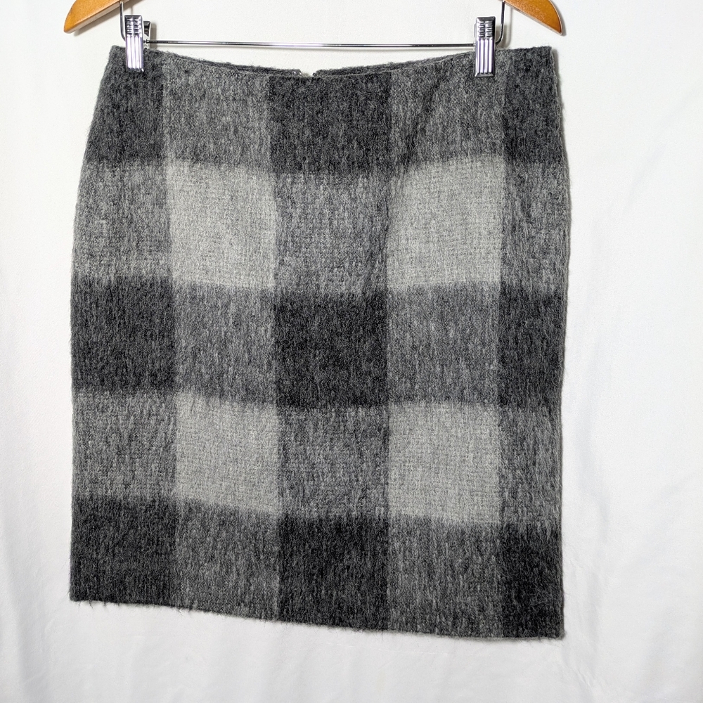 Talbots Wool Alpaca Blend Plaid Pencil Skirt Warm Fall Winter Casual Career Sz 8